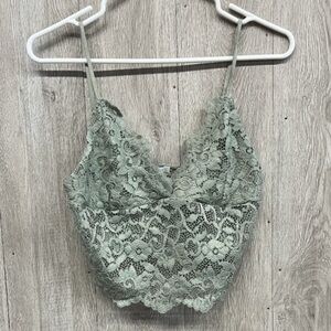 Comfy Love Tree Lace Bralette in Soft Sage Green - No Underwire